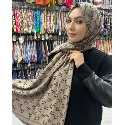 Gucci Desenli GG Monogram Püsküllü Şal